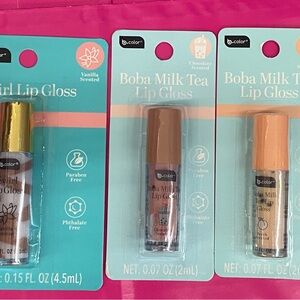 b.color boba milk tea swirl girl lip glosses bundle 6 pcs